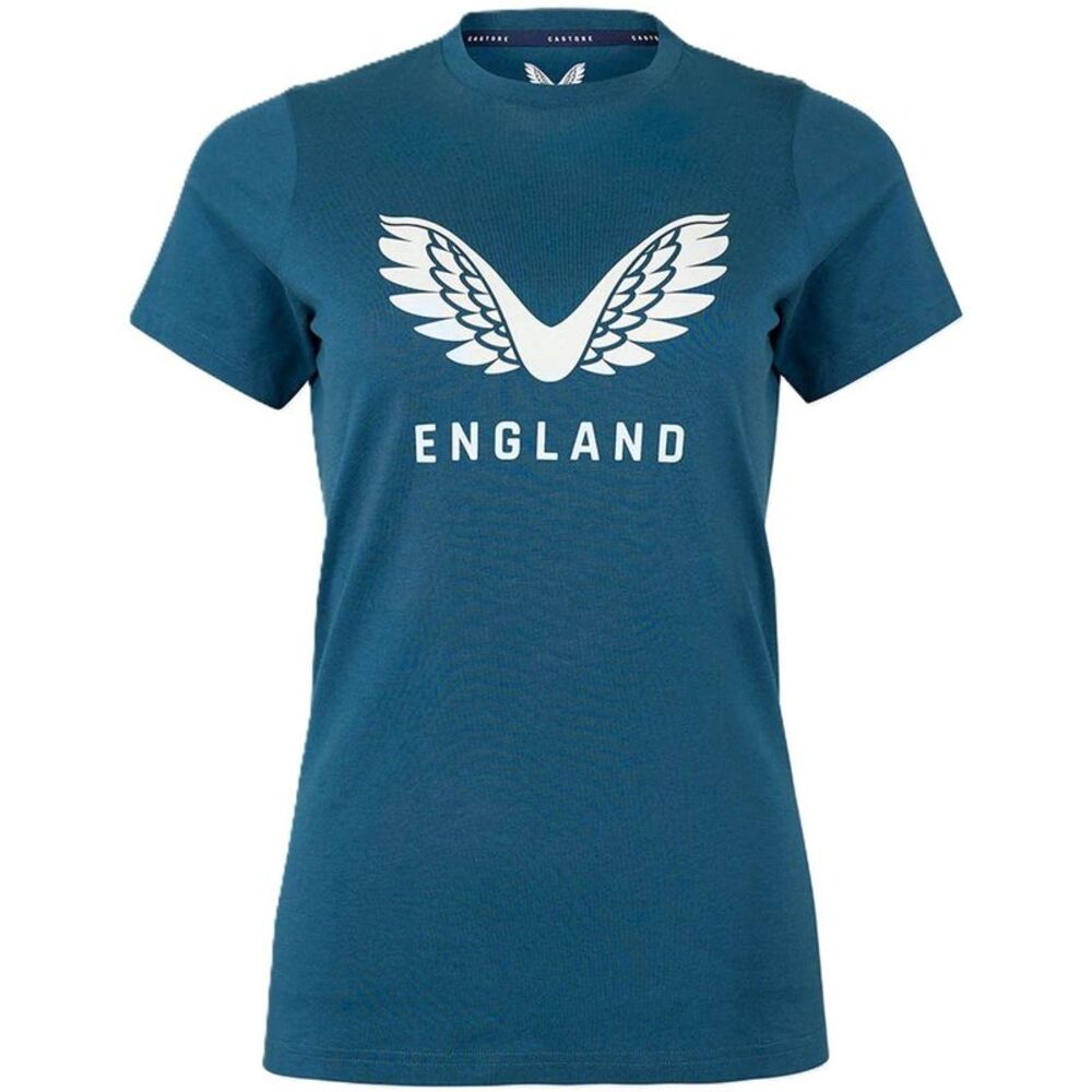 Castore Womens/Ladies England Cotton T-Shirt / Peacoat